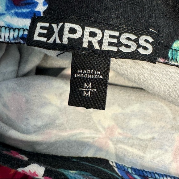 Express Black Floral cotton Mini Skirt womans M - Picture 4 of 7